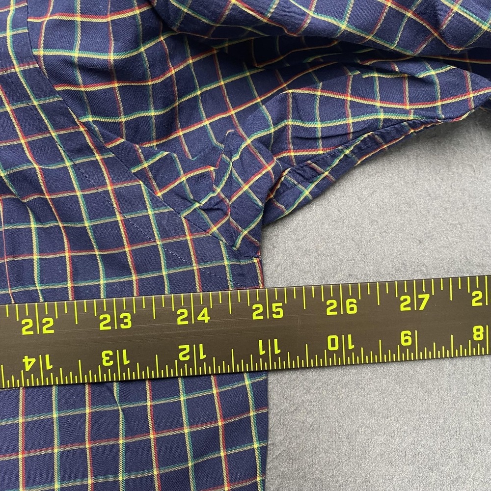 Ralph Lauren Shirt Mens Medium Blue Check Long‎ Sleeve Button Down Pony Logo - Picture 6 of 8